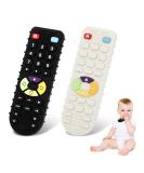 Baby Biting Toys - BPA-Free Silicone Dental Aid | 2 Bathing Toys & Remote Control Bite Ring for 3-12 Months - Black & White - Buy Online on GoSupps.com