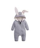 Kids Tales Newborn Baby Winter Warm Rabbit Ear Hooded Romper 0-3 Months - Grey - Buy Online on GoSupps.com
