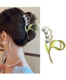 Blue Lily of the Valley Large Flower Hair Claw Clip for Women - Strong Metal Non-Slip Hair Clip for Thick and Thin Hair - Acetate Hair Accessories - Buy Online on GoSupps.com