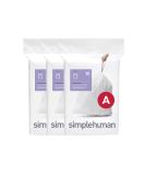simplehuman Code A Custom Fit Drawstring Trash Bags in Dispenser Packs, 90 Count, 4.5 Liter / 1.2 Gallon, White - Buy Online on GoSupps.com