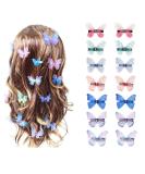 Colorful Chiffon Butterfly Hair Clips - Set of 20 | Non-Slip Organza Wings Ribbon Wrapped Alligator Barrettes for Women and Girls - Buy Online on GoSupps.com