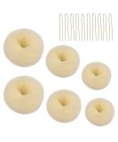 6 Pcs Hair Donut Hair Doughnut Bun Doughnut Blonde Donut Bun Rings Bun Maker Set with 20 Pcs U-Shaped Hair Pins for Girls Kids and Women Bronze - Buy Online on GoSupps.com