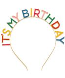 Happy Birthday Crown Rainbow 'It's My Birthday' Alloy Headband Birthday Headpiece for Women Girls Birthday Gift and Party Decorations Colorful - Buy Online on GoSupps.com