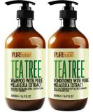 Tea Tree Shampoo & Conditioner Set - Sulfate Free, Anti-Dandruff Scalp Treatment for Dry, Flaky Skin - Men and Women - Buy Online on GoSupps.com