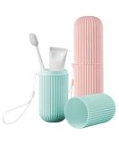 Travel Toothbrush Holder Case - 2Pcs Portable Toothbrush Cover with Strap for Daily Use & Camping | International Shipping - Buy Online on GoSupps.com
