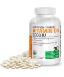 Bronson Organic Vitamin D3 5000 IU Supplement - Non-GMO, USDA Certified - 90 Tablets - Buy Online on GoSupps.com