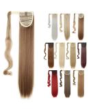 Silk-co Straight Pony Tail Hairpiece Clip in Hair Extensions - 23 Inch Wrap Around Ponytail for Women - Light Brown&Blond Highlights - Buy Online on GoSupps.com