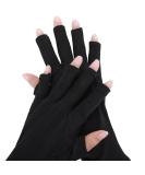 Buy Tiesome UV Protective Gloves for Gel Nail Lamps - UPF50+ Fingerless Gloves for Manicure UV Protection | Black - Buy Online on GoSupps.com