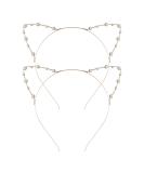 Lurrose 2pcs Cat Ears Headband - Bridal Pearl & Crystal Headbands for Girls & Ladies | International Shipping Available - Buy Online on GoSupps.com