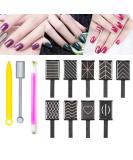 12-Piece Nail Magnet Tool - Super Strong Double-Head Cat Eye Magnet Stick for 3D Nail Art - Flower Design DIY Cat Eye Effect Plate - Manicure Tool - Buy Online on GoSupps.com