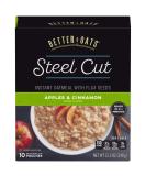 Better Oats Steel Cut Instant Oatmeal with Flax Seeds, Apples & Cinnamon - 6 Pack (12.3 oz) - Buy Online on GoSupps.com