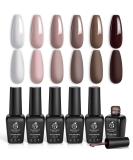 Beetles Coffee Cafe Collection Gel Nail Polish Set - Autumn Winter Neutral Beige Mauve Colors - Manicure Kit with LED Lamp - Soak Off Gel Gifts - Buy Online on GoSupps.com