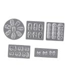 Coheali 5 in 1 Nail Art Silicone Shapes - DIY Gel & Resin Nail Decoration Templates 3D Nail Charms 5.5x5.5cm - Buy Online on GoSupps.com