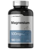 Magnesium 500mg | 180 Caplets | Vegetarian  Non-GMO  and Gluten Free Supplement | by Horbaach - Buy Online on GoSupps.com
