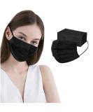 100 Pcs Black Disposable Face Masks - 3 Ply Protective Masks - Buy Online on GoSupps.com