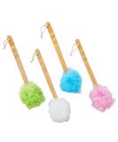 4 Pack Long Handled Loofah Shower Exfoliating Body Brush Back Scrubber (16 in) - 4 Colors - Buy Online on GoSupps.com