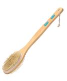 Long Wooden Handle Back Brush - Dual Bristles Body Shower Brush for Exfoliation & Skin Peeling | Wet/Dry Use - Buy Online on GoSupps.com