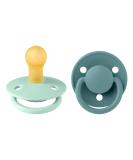 BIBSE de Lux Schnuller 2-Pack | BPA-Free Cherry Shape Nipple | Natural Rubber/Latex | Made in Denmark | 0-6 Months | Nordic Mint & Island Sea - Buy Online on GoSupps.com