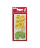 Dekora - Box of 8 Yellow Sugar Flowers and 5 Green Leaves - Edible Cake Toppers - Sugar Cake Decoration for Birthday Cakes - Buy Online on GoSupps.com