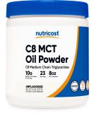 Nutricost C8 MCT Oil Powder 8oz - 95% C8 MCT Oil - 23 Servings - Buy Online on GoSupps.com