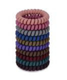 Jesslab Spiral Hair Ties - 10 Traceless Plastic Coil Ponytail Holders for Women & Girls | No-Damage Hair Accessories Color Sorted (#6) - Buy Online on GoSupps.com