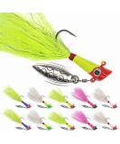 Shad Darts Fishing Lures Dart Head Jig Underspin Bucktail Hair Jigs Head for American Shad Bass Walleye Crappie Panfish 1/16oz 1/8oz 1/4oz White Chartreuse 25 Pack 1/8 oz (3.5g)-25 Pack - Buy Online on GoSupps.com