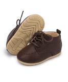 Sonsage Infant Baby Classic PU Leather Loafers Brogue Oxford Dress Shoes - Deep Brown (3-6 Months) - Buy Online on GoSupps.com