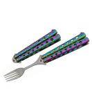 SZCO Supplies 9 Rainbow Finished Butterfly-Open Style Travel/Camping Fork (211520-RB) - Buy Online on GoSupps.com