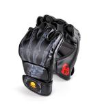 ZooBoo Half-Finger MMA Boxing Gloves with Adjustable Wrist Band - G-Black - Buy Online on GoSupps.com