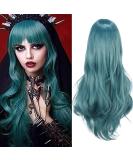 ColorfulPanda Long Wavy Blue Grey Synthetic Wig with Bangs for Women - Anime Cosplay Costume Party Hairpiece - Buy Online on GoSupps.com
