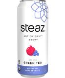 Steaz Organic Blueberry Pomegranate Iced Green Tea - 16oz, Pack of 12 | Antioxidant Brew - Buy Online on GoSupps.com