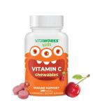 VitaWorks Kids Vitamin C Chewable Tablets 250mg - Tasty Natural Cherry Flavor - Vegan GMO-Free Gluten Free Nut Free Vitamins - Dietary Supplement for Immune Support - for Children - 120 Chewables - Buy Online on GoSupps.com