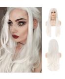 White Long Curly Wig for Women Wavy Synthetic Fiber Cosplay & Daily Wear - Buy Online on GoSupps.com