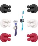 Tecbull Funny Hooks Toothbrush & Razor Holder | Self-Adhesive No Drill Shower Bracket | 12-Pack (6 Black/Red/White + 6 Replacement Pads) - Buy Online on GoSupps.com