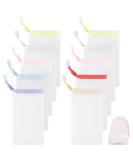 Jinlaili 10-Pack Soap Mesh Pockets | Nylon Soap Bags for Swimming Facial Cleaning & Body Peeling - 9x15 cm with Cord Pull - Buy Online on GoSupps.com