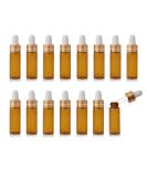 Enslz 15 Mini Amber Glass Bottles (5ml) - Refillable Essential Oil Perfume & Cosmetics Storage with Golden Screw Caps - Perfect for Samples & Travel - Buy Online on GoSupps.com