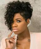 SEVENCOLORS Short Curly Wigs for Black Women - Natural Wavy Black Wig with Bangs - Afro Short Synthetic Hair - Buy Online on GoSupps.com
