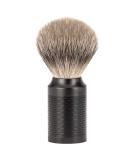 M HLE shaving brush - Rocca series - silvertip badger - handle stainless steel black DLC - Buy Online on GoSupps.com