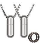 Titanium Pill Case Necklace & Keychain - Waterproof Tiny Pill Holder for Men | Micro Emergency Aspirin & Nitro Fob Box - TC11 (2-Pack - Buy Online on GoSupps.com