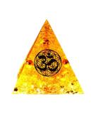 VNSTKWW Moonstone & Citrine Crystal Orgone Pyramid | Energy Tower | Reiki Chakra Healing | Flower of Life Design | Orgonite Pyramid Gift - Buy Online on GoSupps.com