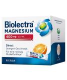 Biolectra Magnesium 400 mg Direct Sticks Orange - 60 Pack for Normal Muscle Function | High Dose Magnesium Supplement - Buy Online on GoSupps.com
