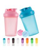 Leakproof OOTD Protein Shaker Bottle 400ml - BPA Free Sieve & Scale for Smooth Whey Protein Shakes - Blue & Pink (2PC Set) - Buy Online on GoSupps.com