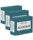 Pack of 3 Alum Bar (Potassium Alum) (Phitkari) by minature | Alum Stone(Fitkari)| Alum Shaving Bar | Alum Blocks |100g*3 | 100% Only Alum | Nothing Added| Chemical & Preservative Free| Pure & Natural - Buy Online on GoSupps.com