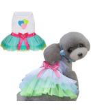 Dog dressing luxury puppy skirt dog clothing princess clothes wedding evening dress tutu rock red lips bowknot dress for little dog girls green s s green - Buy Online on GoSupps.com