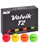 Volvik T2 2-Piece Long Distance Matte Golf Balls - 1 Dozen Multicolor - Buy Online on GoSupps.com