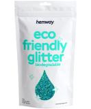 Hemway Eco Friendly Biodegradable Glitter 100g - Vegan Cosmetic Safe Sparkle for Face Eyes Body Hair Nails - Turquoise Holo - Buy Online on GoSupps.com