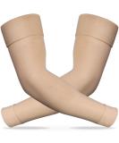 Ailaka Medical Compression Arm Sleeves - 20-30 mmHg Support for Lymphedema, Pain, Swelling, Post Surgery Recovery - XXL Beige - Buy Online on GoSupps.com