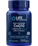 Life Extension Super-Absorbable CoQ10 50mg with d-Limonene - 60 Softgels for Optimal Heart Health - Buy Online on GoSupps.com