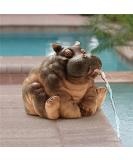 Nanga Bawa Animal Fountain Spitter Carp and Hippo Garden Water Feature Statue Pond Sprinkler Resin for Swimming Pool Spitter Ornaments ation Brown 16x12x10cm - Buy Online on GoSupps.com