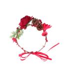 Beaupretty Christmas Hair Wreath Headdress - Natural Berries Rose Flowers & Leaves | Adjustable Band for Women - Buy Online on GoSupps.com